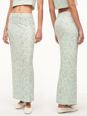 STAUD Barletta Maxi Skirt - Embellished Column Skirt - NWT